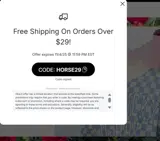 HORSE29 coupon verification screenshot