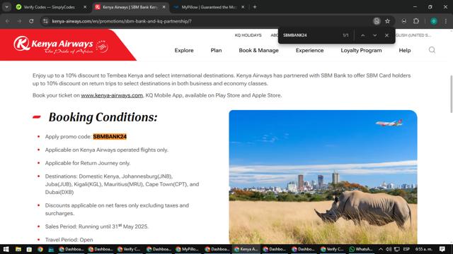 Kenya Airways checkout page showing Kenya Airways promo code box | Screenshot taken by SimplyCodes community member on Mar 28, 2025
