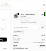 CHEERS15 coupon verification screenshot