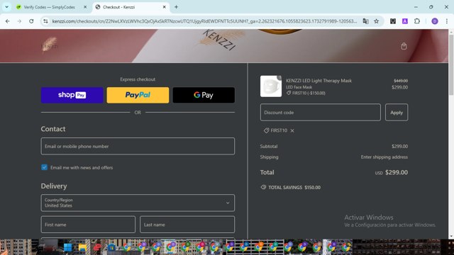 Kenzzi checkout page showing Kenzzi discount code box | Screenshot taken by SimplyCodes community member on Nov 28, 2024