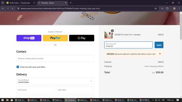Kenzzi checkout page showing Kenzzi discount code box | Screenshot taken by SimplyCodes community member on Nov 28, 2024