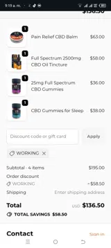 WORKING coupon verification screenshot
