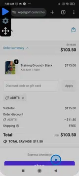 ADBT8 coupon verification screenshot