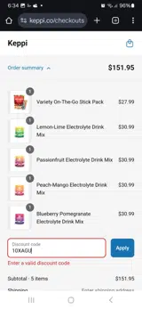 10XAGU coupon verification screenshot