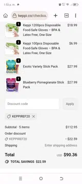 KEPPIREF20 coupon verification screenshot