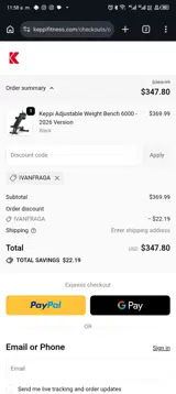 IVANFRAGA coupon verification screenshot