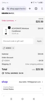 ADBX4 coupon verification screenshot