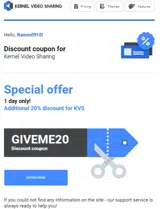 GIVEME20 coupon verification screenshot