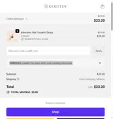 Carol15 coupon verification screenshot