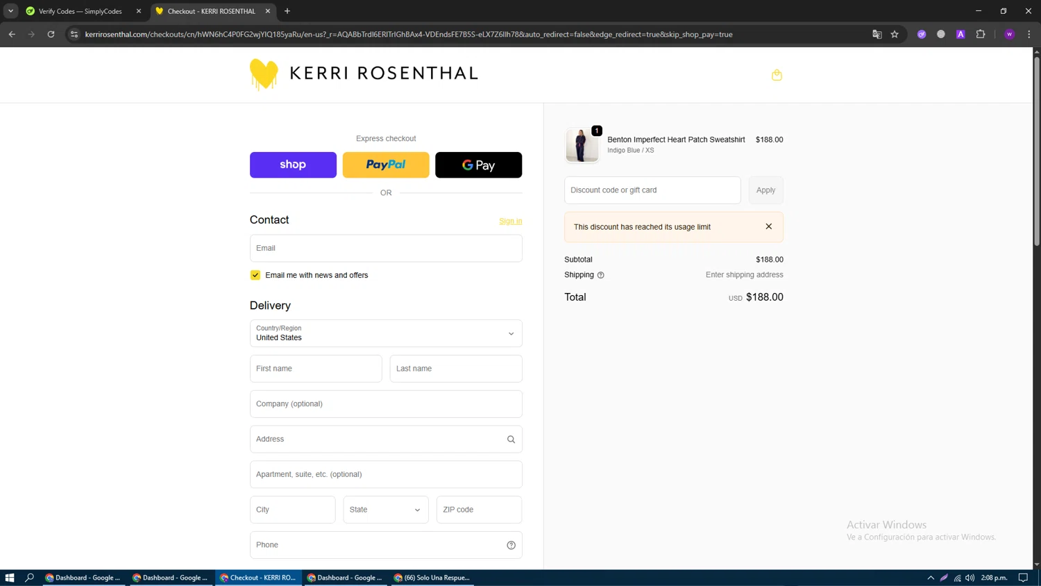 KERRI ROSENTHAL discount code screenshot showing code T3SGZ4GS applied at KERRI ROSENTHAL checkout page. Uploaded by SimplyCodes community member DiscountFalcon2519 on Dec 21, 2025
