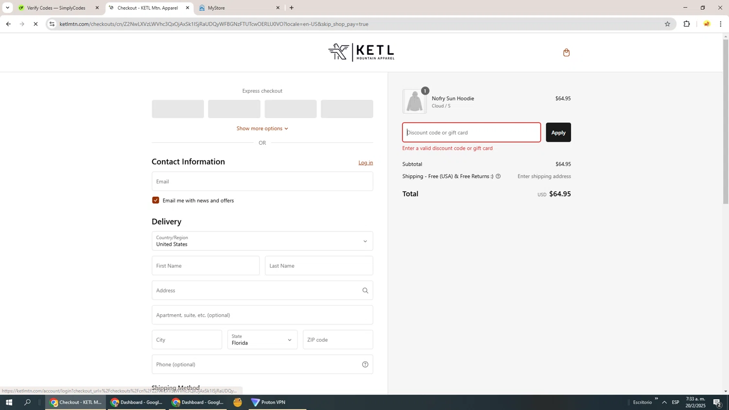 KETL Mtn. discount code screenshot showing code ketlfriends applied at KETL Mtn. checkout page. Uploaded by SimplyCodes community member Richard251 on Feb 20, 2025