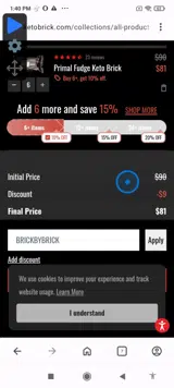 BRICKBYBRICK coupon verification screenshot