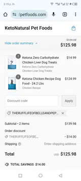 THERUFFLIFEOFBELLEANDPEPPER coupon verification screenshot