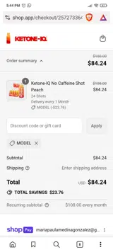 MODEL coupon verification screenshot