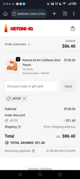 JAY20 coupon verification screenshot