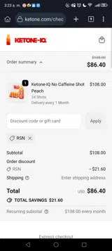 RSN coupon verification screenshot