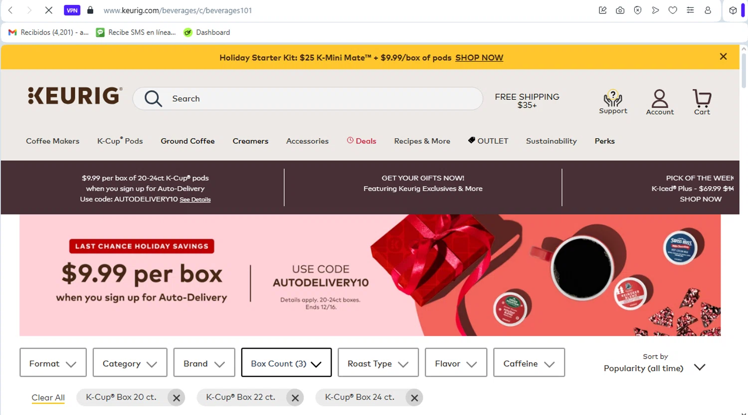 Keurig Commercial checkout page showing Keurig Commercial promo code box | Screenshot taken by SimplyCodes community member on Dec 16, 2025