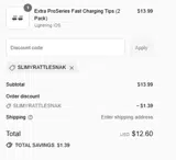 SLIMYRATTLESNAK coupon verification screenshot