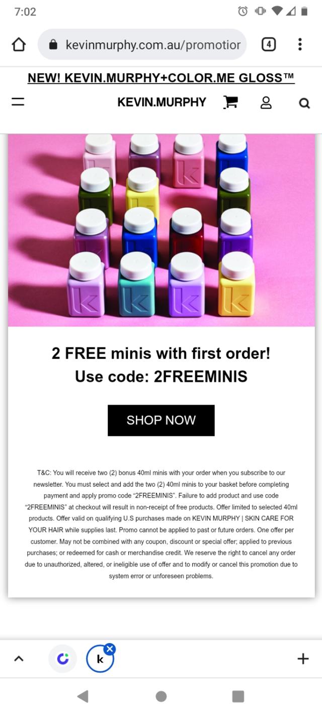 Kevin.Murphy checkout page showing Kevin.Murphy promo code box | Screenshot taken by SimplyCodes community member on Mar 9, 2023