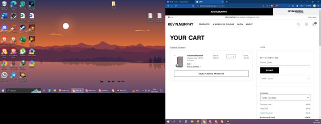 Kevin.Murphy checkout page showing Kevin.Murphy promo code box | Screenshot taken by SimplyCodes community member on Nov 30, 2023
