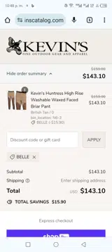 BELLE coupon verification screenshot