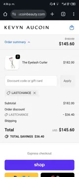 Kevyn Aucoin Beauty coupon verification screenshot