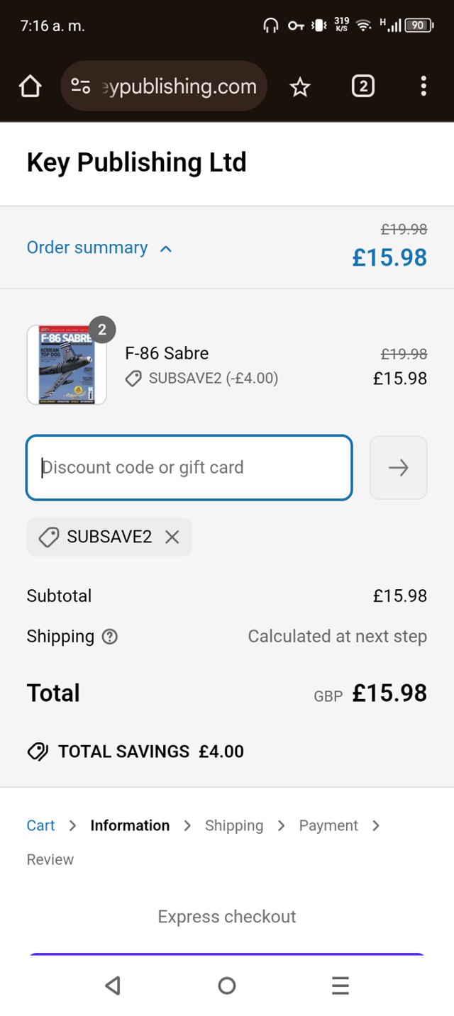 Key Publishing checkout page showing Key Publishing discount code box | Screenshot taken by SimplyCodes community member on Mar 30, 2025