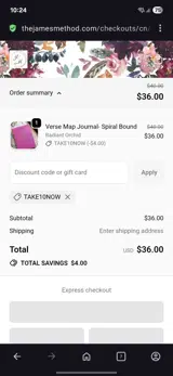 Take10now coupon verification screenshot