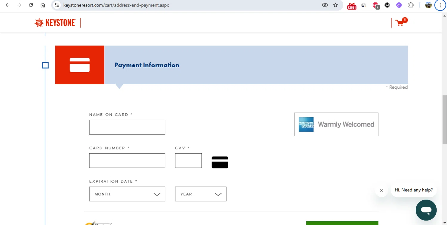 Keystone Ski Resort promo code screenshot showing code GET10 applied at Keystone Ski Resort checkout page. Uploaded by SimplyCodes community member gonzalodamole on Feb 15, 2025