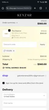 yours coupon verification screenshot