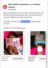 CAROLINE20 coupon verification screenshot