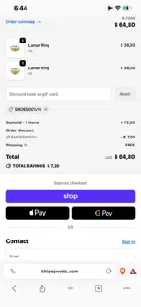 Shoes00%% coupon verification screenshot