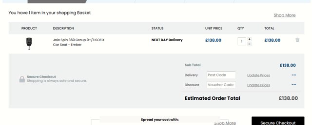 Kiddies Kingdom checkout page showing Kiddies Kingdom discount code box | Screenshot taken by SimplyCodes community member on Jun 20, 2025
