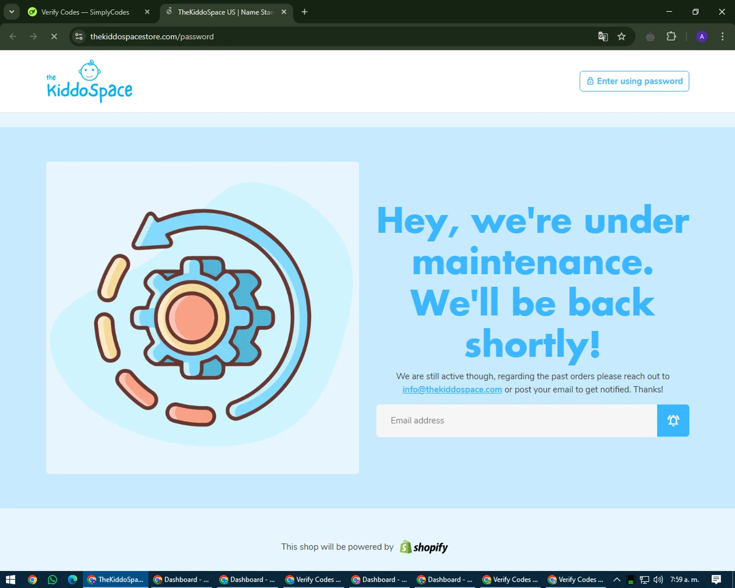 TheKiddoSpace coupon code screenshot showing code WELCOME10 applied at TheKiddoSpace checkout page. Uploaded by SimplyCodes community member MagnificentWarden4603 on Mar 27, 2025