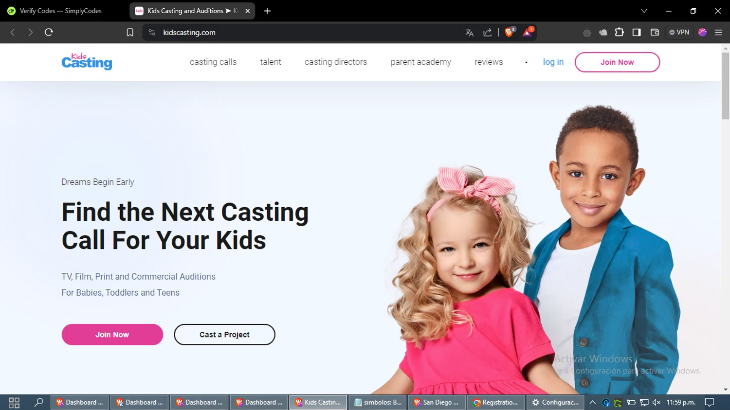 Kidscasting.com checkout page showing Kidscasting.com promo code box | Screenshot taken by SimplyCodes community member on Jun 11, 2024