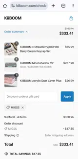 KiiBoom coupon verification screenshot