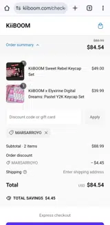 KiiBoom coupon verification screenshot