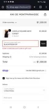 BLACKFRIDAYVIP coupon verification screenshot