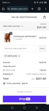 CESTLAVIE coupon verification screenshot