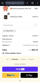 COELCTIVO coupon verification screenshot