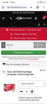 Killough Shooting Sports coupon verification screenshot