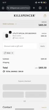 KS10 coupon verification screenshot