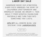 LABORDAY2025 coupon verification screenshot