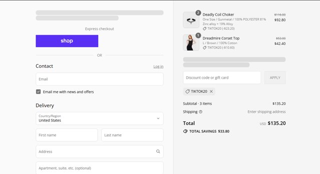 Killstar checkout page showing Killstar discount code box | Screenshot taken by SimplyCodes community member on Sep 3, 2025