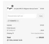 THANKYOU coupon verification screenshot