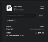 KAP20 coupon verification screenshot