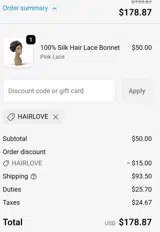 Hairlove coupon verification screenshot