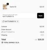 KAYTTURNER116 coupon verification screenshot