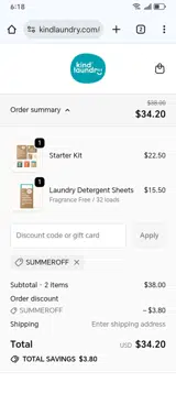 SUMMEROFF coupon verification screenshot