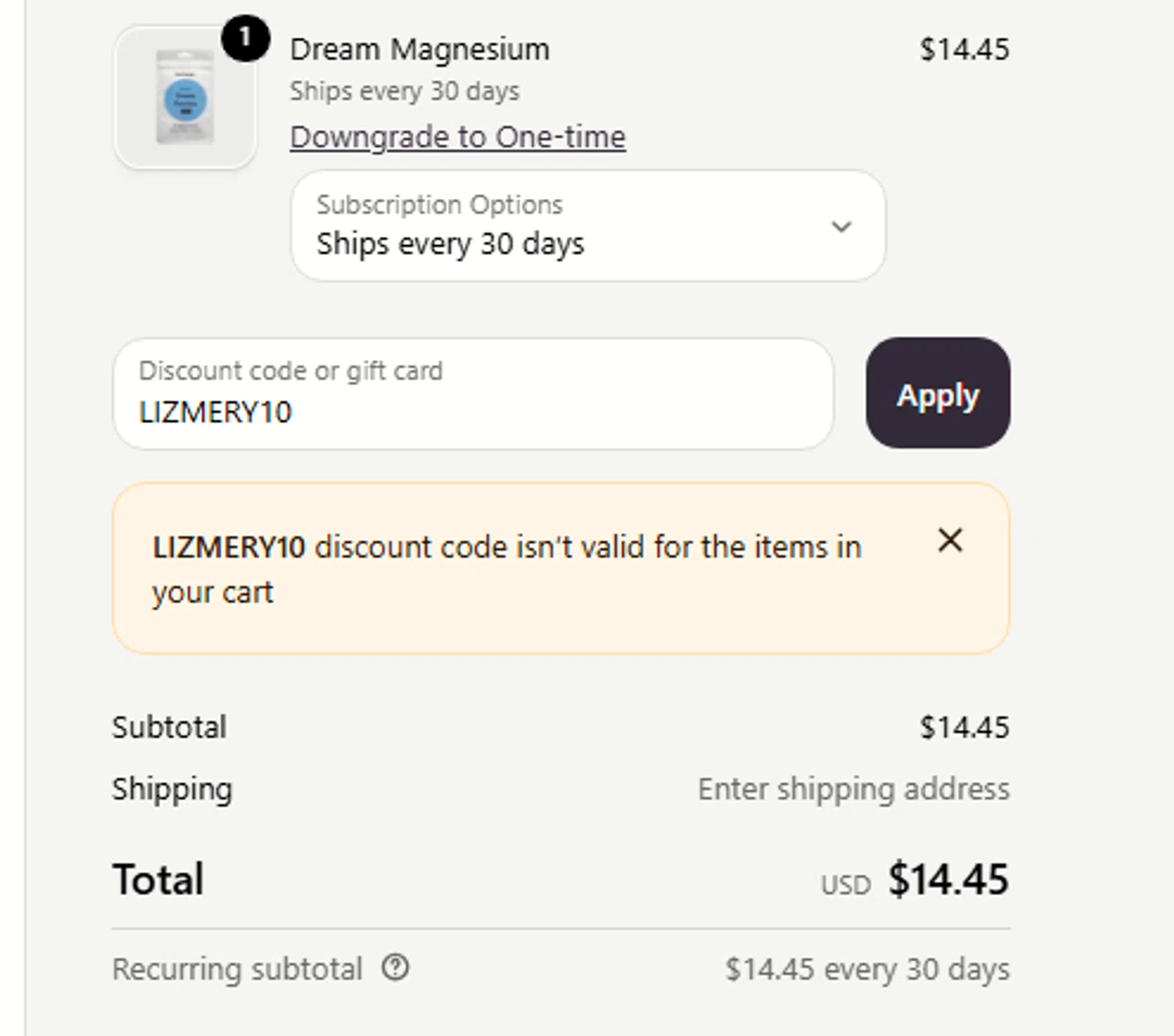 Kind Patches discount code screenshot showing code LIZMERY10 applied at Kind Patches checkout page. Uploaded by SimplyCodes community member Sova_Valorant on Oct 18, 2025